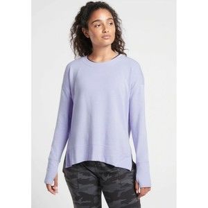 Athleta Coaster Luxe Sweatshirt Top Serendipity Blue Size MT